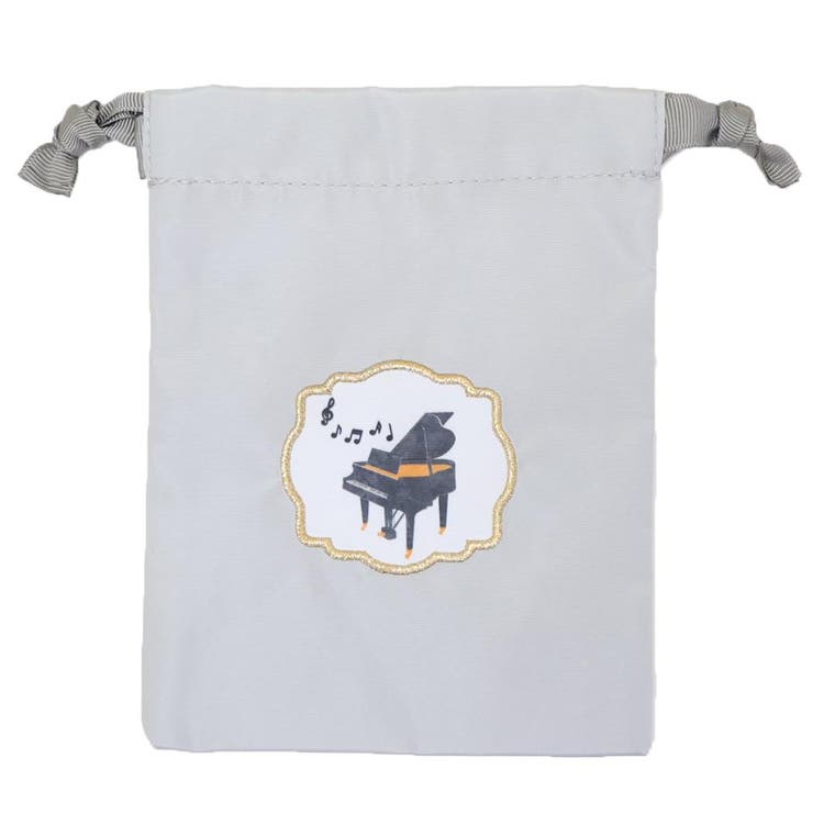 cinemacollection Music Ensemble きんちゃく袋 巾着 ピアノ グレー Green Flash 小物入れ かわいい グ..