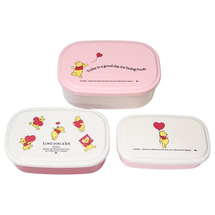 cinemacollection くまのプーさん お弁当箱 シールランチ3個入り 入れ子 HEART ディズニー 大西賢製販 ランチグッズ キャラクター グッズ 食器・キッチン用品