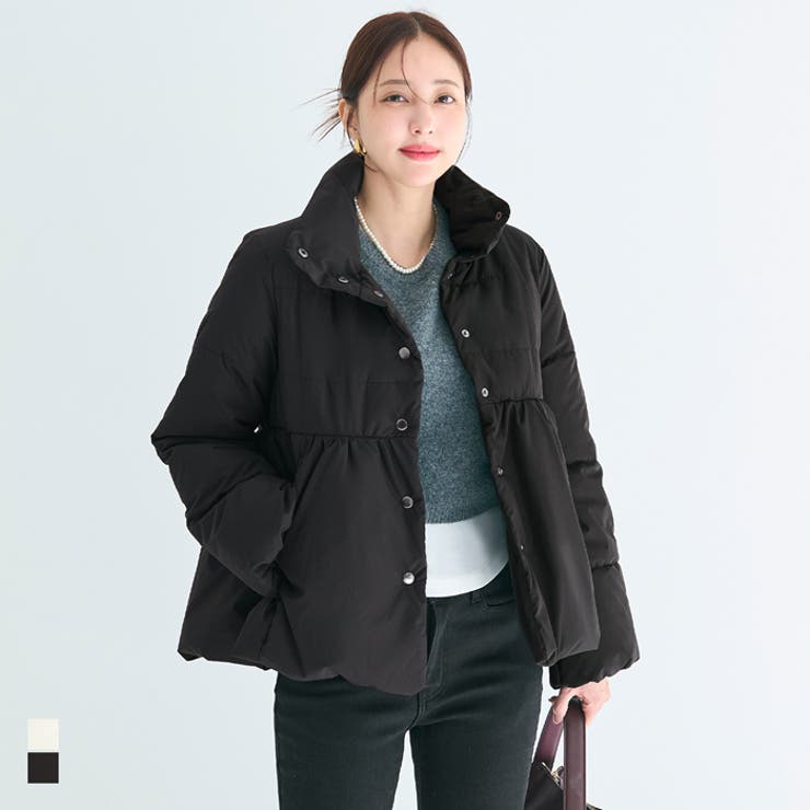 coca 【ウォッシャブル】 中綿スタンドカラーフレアブルゾン アウター(コート・ジャケットなど)のサムネイル