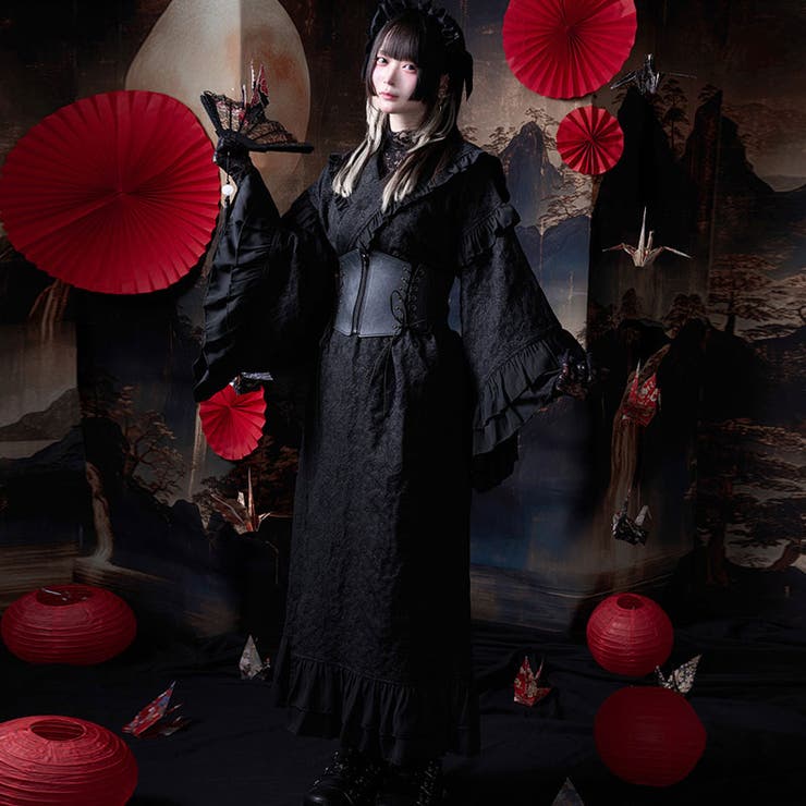 【10％OFFクーポン！11/27(木)1:59まで】ililil ililil【イルイルイル】たおやか地雷ちゃん着物風セーラーセットアップ(浴衣)/全1色浴衣 レディース V系 ヴィジュアル系 和装 和モード モード系 量産型 病みかわいい 地雷系 服