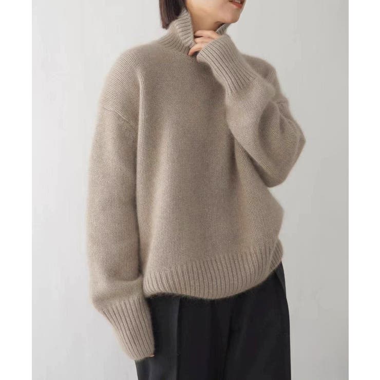 【10％OFFクーポン！11/27(木)1:59まで】VIVID LADY ふんわりタッチ リラックス タートルネックニット トップス