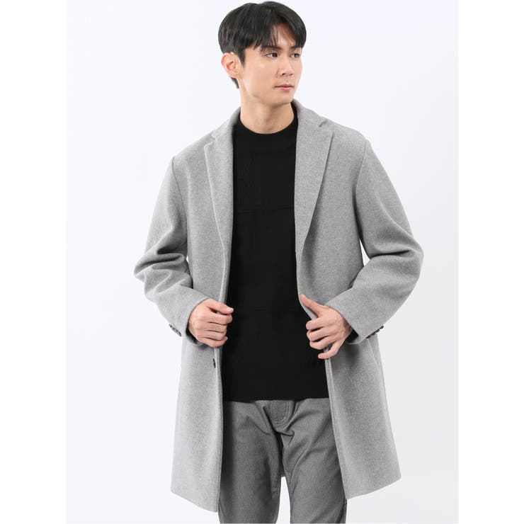 【10％OFFクーポン！2/10(火)1:59まで】TAKA-Q MEN ストレッチメルトン チェスターコート アウター(コート・ジャケットなど)