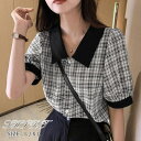 Miniministore グレンチェック 柄 シャツ ブラウス 夏 トップス