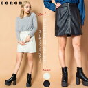 【マラソン期間中 5%OFFクーポン】GORGE エコレザーZIPミニスカート スカート