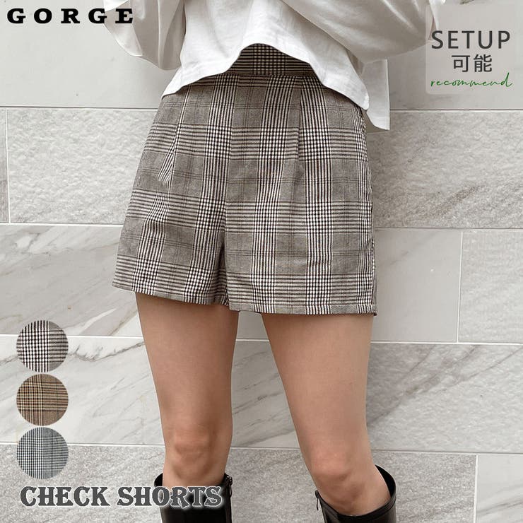 【10％OFFクーポン！11/27(木)1:59まで】GORGE チェックショートパンツ パンツ・ズボン