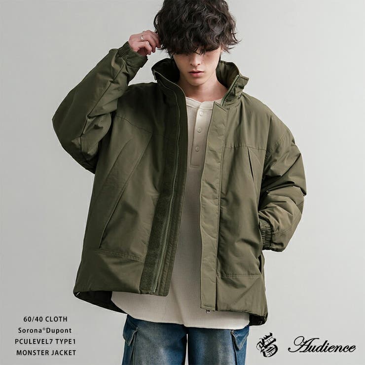 Rocky Monroe フードジャケット モンスターパーカー ナイロンジャケット マウンテンパーカー マンパ メンズ レディース アウター 中綿ジャケット PCULEVEL7 TYPE1 60/40クロス ロクヨンクロス テフロンエコエリート加工 防寒