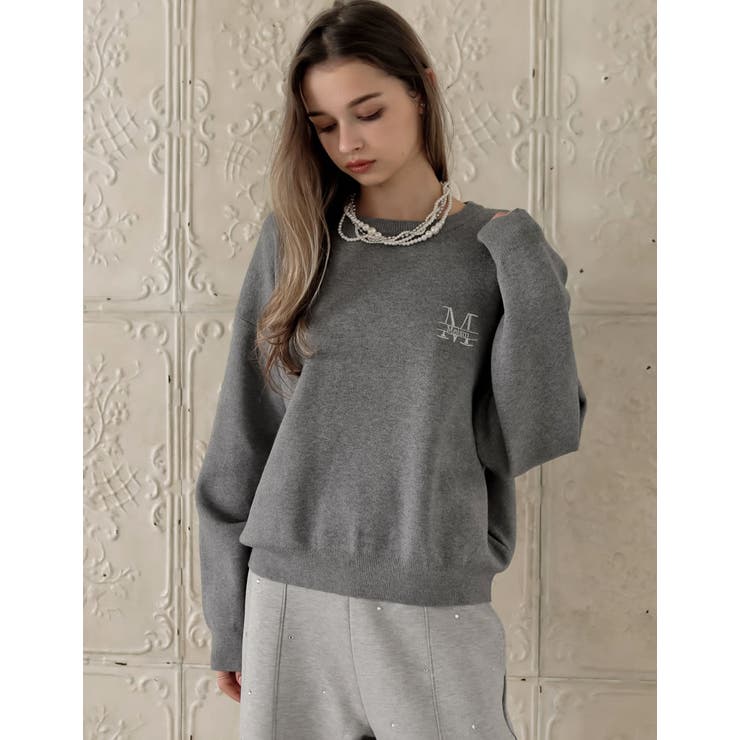 Re:EDIT [MEISM by Re:EDIT][2025AW COLLECTION]ワンポイント刺繍ロゴエンブレムニットトップス トップス shoplistselect-10423672 SHOPLIST サンプル画像3