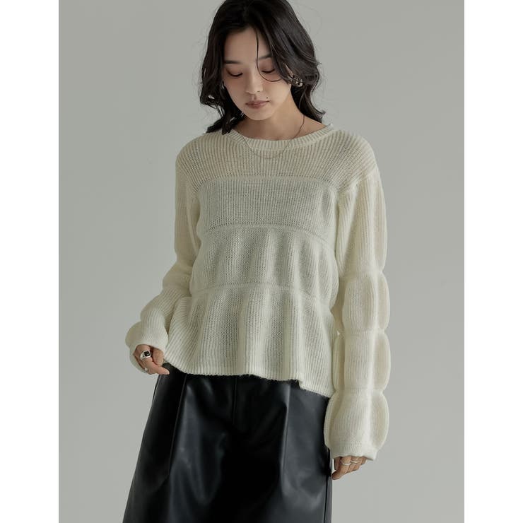 Re:EDIT [2025AW COLLECTION]ギャザーニットトップス トップス shoplistselect-10423661 SHOPLIST サンプル画像3