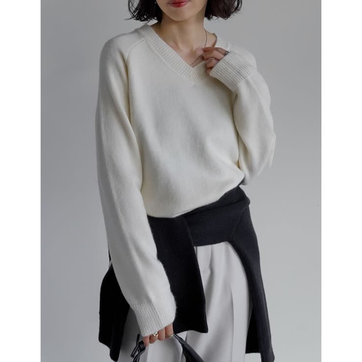 Re:EDIT [2025AW COLLECTION]アルパカタッチVネックニットプルオーバー トップス shoplistselect-10423673 SHOPLIST サンプル画像3
