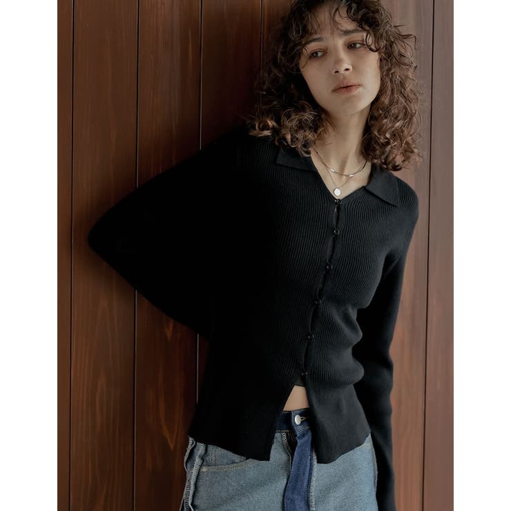 【10％OFFクーポン！10/21(水)9:59まで】Re:EDIT [2025AW COLLECTION]ポロカラーニットトップス トップス shoplistselect-10423662 SHOPLIST サンプル画像2
