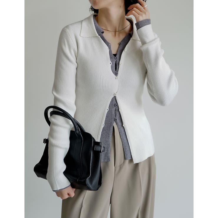 【10％OFFクーポン！10/21(水)9:59まで】Re:EDIT [2025AW COLLECTION]ポロカラーニットトップス トップス shoplistselect-10423662 SHOPLIST サンプル画像3