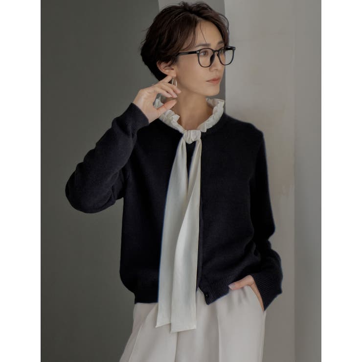 Re:EDIT [2025AW COLLECTION]配色アルパカタッチニットカーディガン トップス shoplistselect-10423686 SHOPLIST サンプル画像3