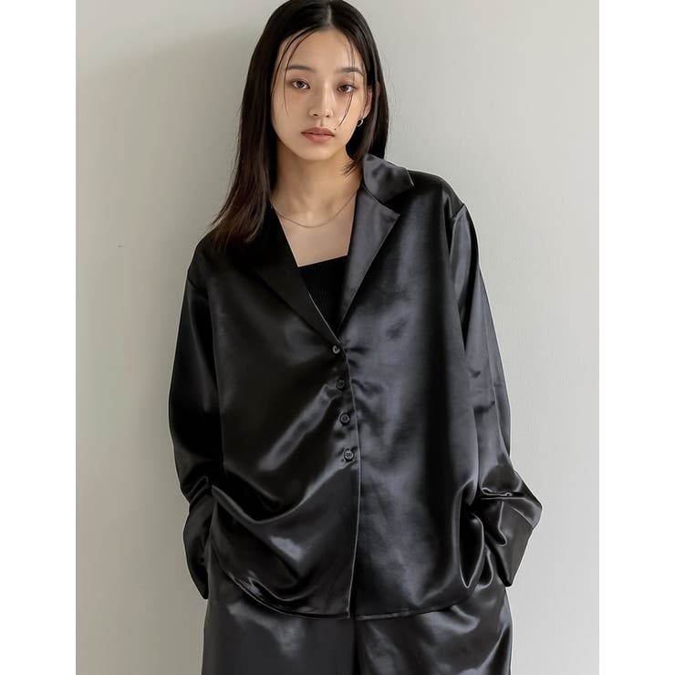 Re:EDIT サテンジャケット風シャツ トップス shoplistselect-10423653 SHOPLIST サンプル画像2