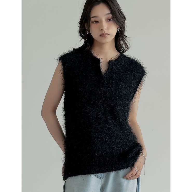 Re:EDIT [2025AW COLLECTION]キーネックフェザーニットベスト トップス shoplistselect-10423658 SHOPLIST サンプル画像3