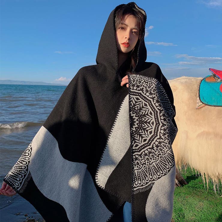 【10％OFFクーポン！11/27(木)1:59まで】SUNSHINE CLOSET ニットマント レディース ニットマフラー 小物