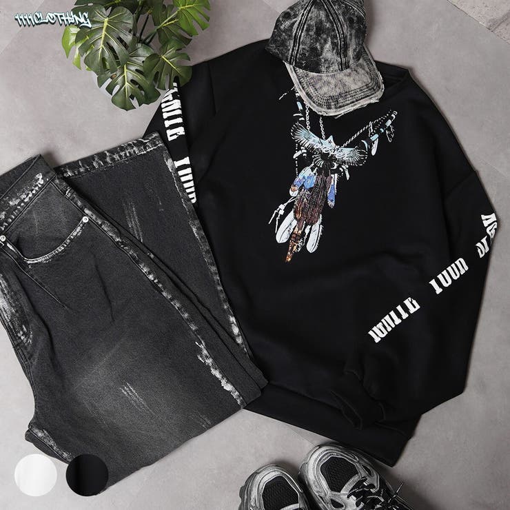 【10％OFFクーポン！11/27(木)1:59まで】ONE 4 PREMIUM 袖ロゴ オーバーサイズ スウェット メンズ ビッ..