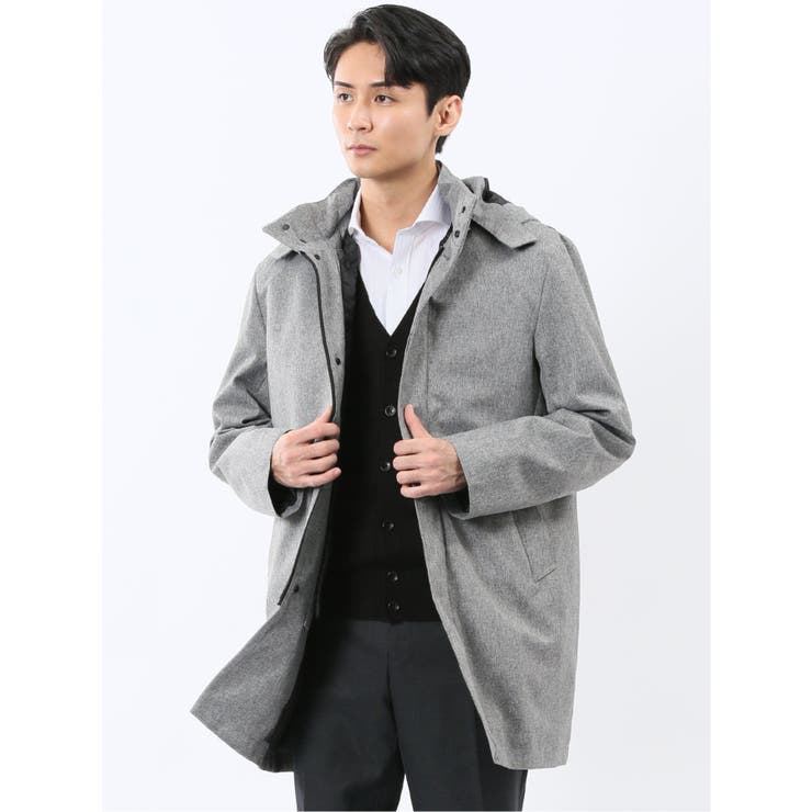 【10％OFFクーポン！2/10(火)1:59まで】TAKA-Q MEN 防風 フード脱着 ライナーベスト付き 3WAYコート アウター(コート・ジャケットなど)