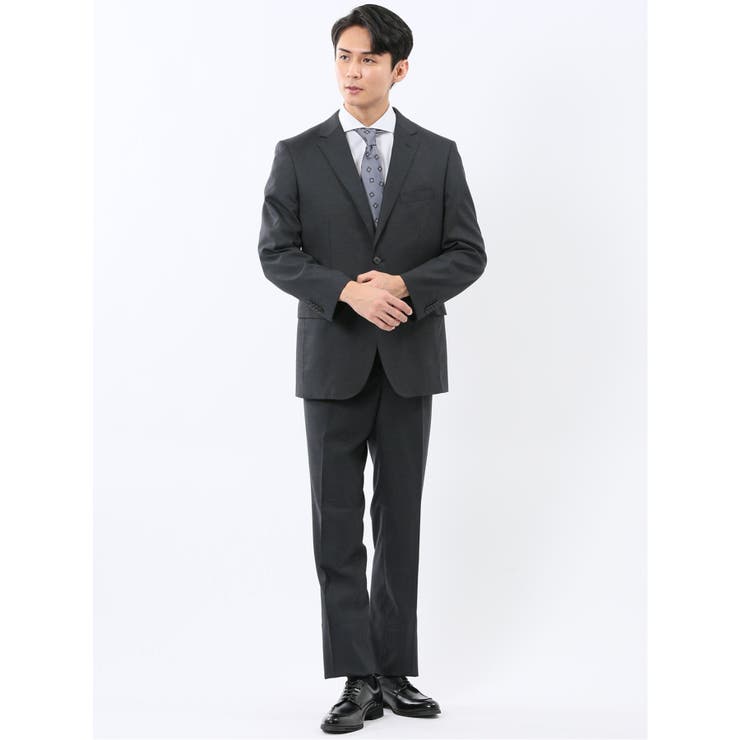 【10%OFFクーポン!11/27(木)1:59まで】TAKA-Q MEN ストレッチウォッシャブル レギュラーフィット 2ボタン2ピーススーツ チェック黒 ス...