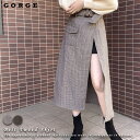GORGE ベルト付きツイードスカート スカート