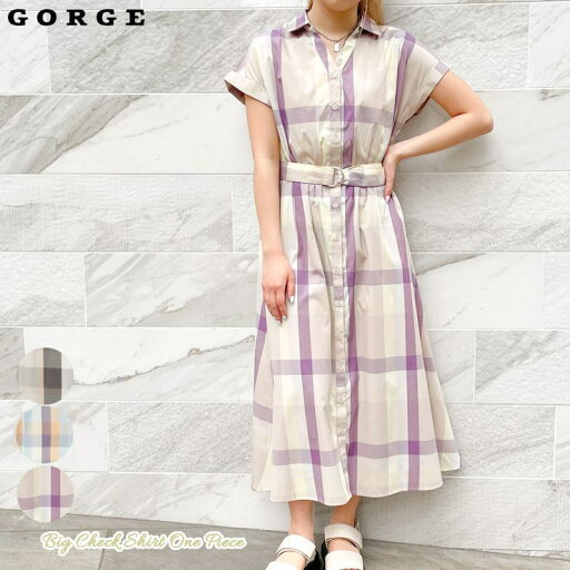 GORGE デカチェックシャツワンピース ワンピース・ドレス GORGE デカチェックシャツワンピース ワンピース・ドレス
