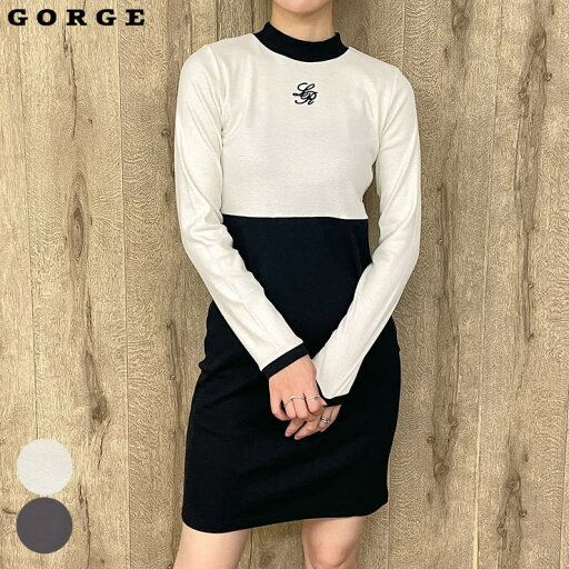 GORGE テレコリブワンポイント刺しゅうワンピース ワンピース・ドレス GORGE テレコリブワンポイント刺しゅうワンピース ワンピース・ドレス