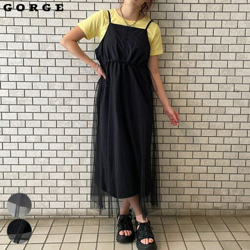 GORGE チュール切替ワンピース ワンピース・ドレス GORGE チュール切替ワンピース ワンピース・ドレス