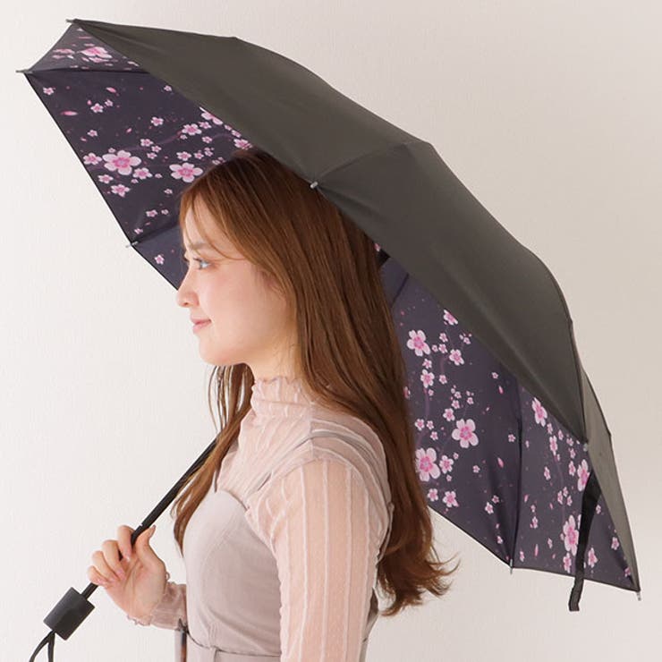 レースレディース 【雨晴兼用】 ソリッドカラー インナー アート 折りたたみ傘 女性 レディース アンブ..