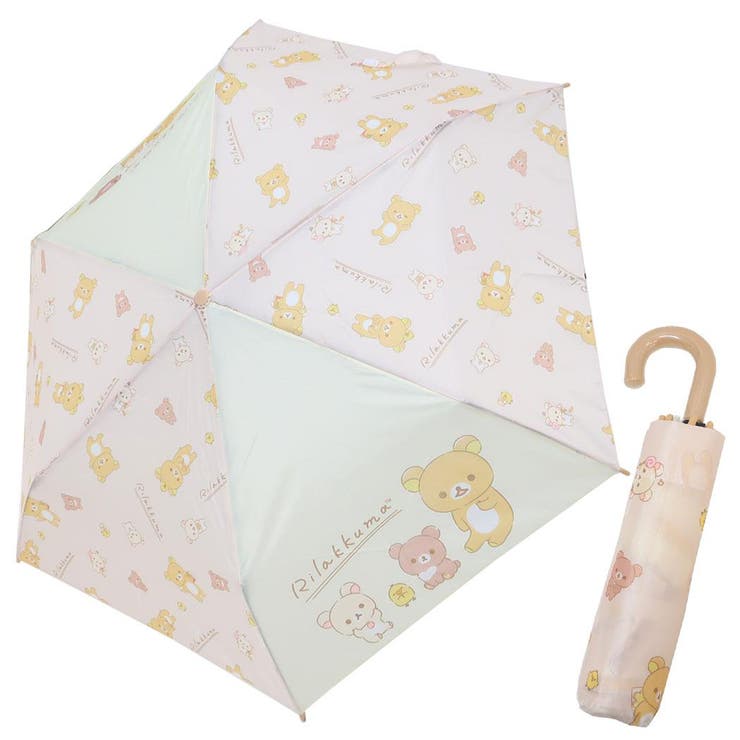 cinemacollection【KIDS】 リラックマ 折りたたみ傘 折り畳み傘 ナチュラル サン ...