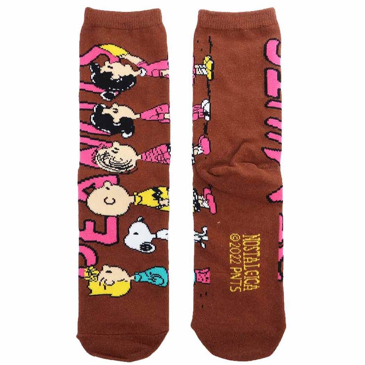 cinemacollection【KIDS】 スヌーピー 女性用靴下 ハイソックス 整列 BR ピーナッツ スモールプラネッ..
