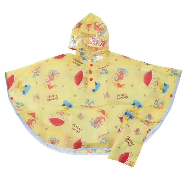 cinemacollection【KIDS】 おさるのジョージ 子供用 レインウェア キッズレインポンチョ 90cm 23 スケーター 子ども用 雨合羽 絵本キャラクター グッズ 小物