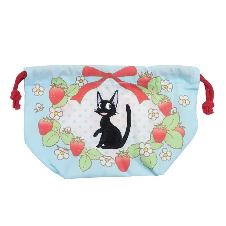 【10％OFFクーポン！5/7(木)9:59まで】cinemacollection【KIDS】 魔女の宅急便 ランチ巾着 マチ付き お弁当きんちゃくポーチ ジジ ストロベリーリース 新入学 スタジオジブリ 丸眞 新学期準備 ランチ雑貨 お弁当袋 キャラ