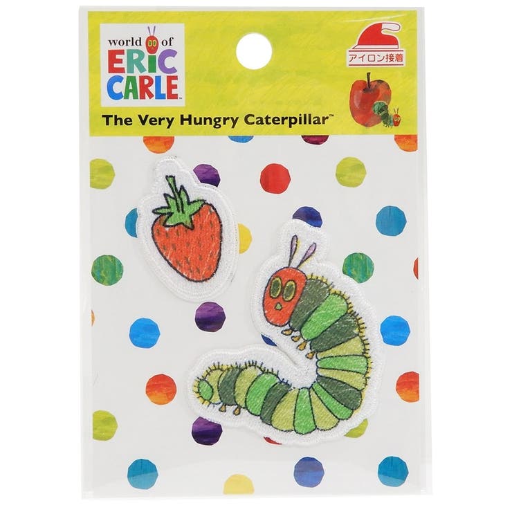 【10％OFFクーポン！1/16(金)1:59まで】cinemacollection【KIDS】 はらぺこあおむし ワッペン ミニ アイロンパッチ 2枚セット いちご エリックカール パイオニア 手芸用品 入園 入学 準備 雑貨 絵本キャラクター グッズ