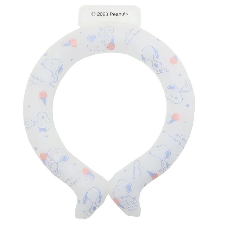 【10％OFFクーポン！11/27(木)1:59まで】cinemacollection【KIDS】 スヌーピー 夏用クールネック 首もとひんやりアイスループ XSサイズ LOVE ICECREAM ピーナッツ カミオジャパン ICE LOOP 熱中症対策