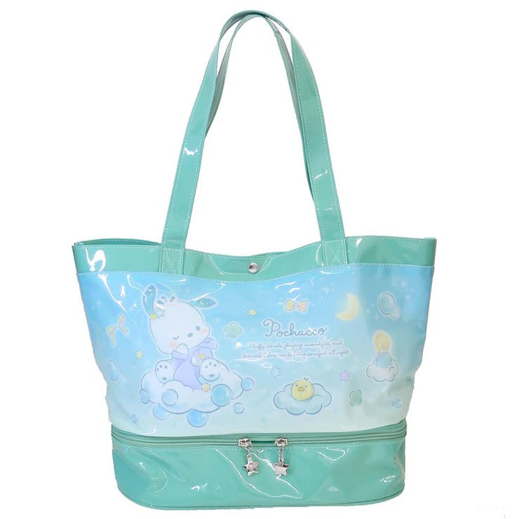 【10％OFFクーポン！配布中！】cinemacollection【KIDS】 ポチャッコ プールバッグ ポケット付きビニールトート 2層式 サンリオ ケイカンパニー ビーチバッグ 海プール レジャー用品 女の子 キャラクター グッズ