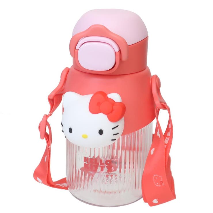 【10％OFFクーポン！3/26(木)1:59まで】cinemacollection【KIDS】 ハローキティ 水筒 立体マスコット付ストローボトル 580ml サンリオ スケーター 子供 遠足 キャラクター グッズ 食器・キッチン用品