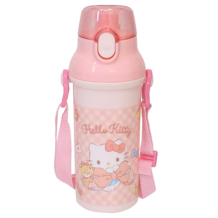 cinemacollection【KIDS】 ハローキティ 水筒 抗菌食洗器対応直飲プラワンタッチボトル 480ml ビックリボン サンリオ スケーター 子供 遠足 キャラクター グッズ 食器・キッチン用品