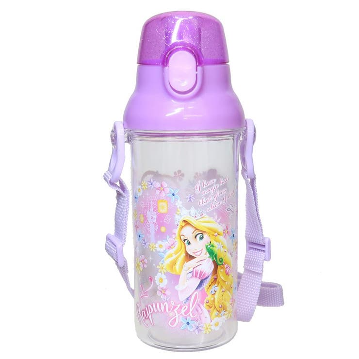 【10％OFFクーポン！3/26(木)1:59まで】cinemacollection【KIDS】 塔の上のラプンツェル 水筒 食洗機対応 直飲みプラ製ワンタッチクリアボトル 480ml ディズニープリンセス スケーター 子供 遠足 キャラクター グッズ