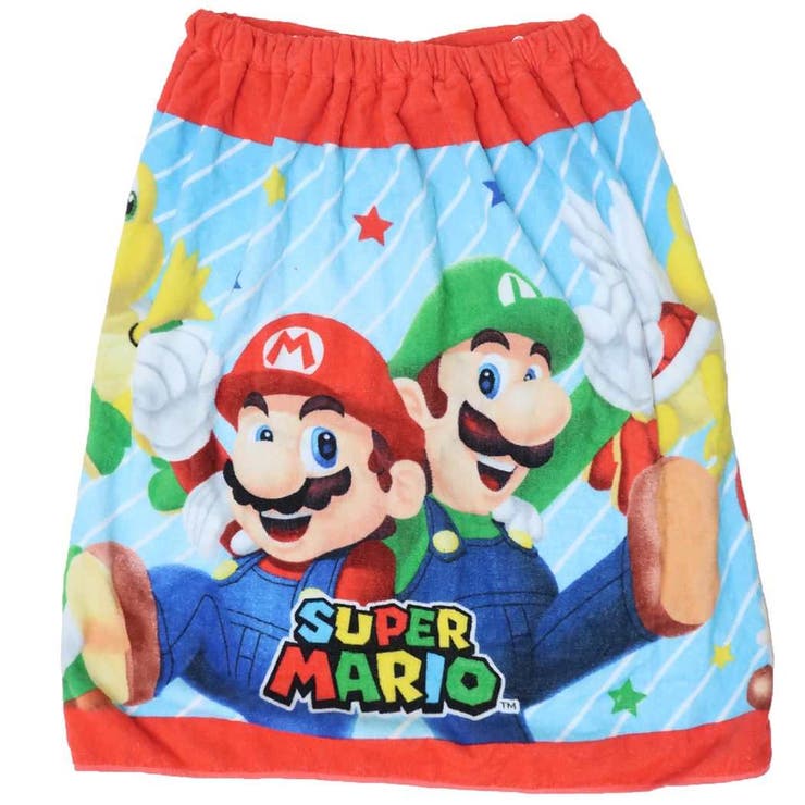 cinemacollection【KIDS】 スーパーマリオ ラップタオル 60丈マキタオル 60cm丈巻き巻きタオル フレッ..