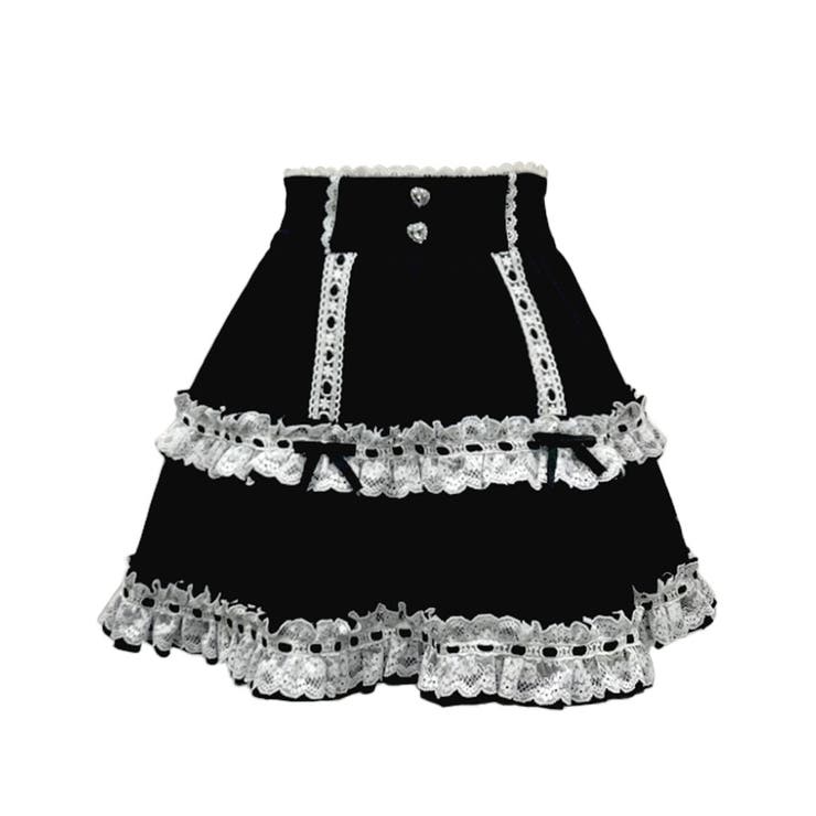 【10％OFFクーポン！9/11(金)1:59まで】夢展望 ハシゴレースティアードスカート 量産型 地雷系 夢展望 DearMyLove（ディアマイラブ） スカート