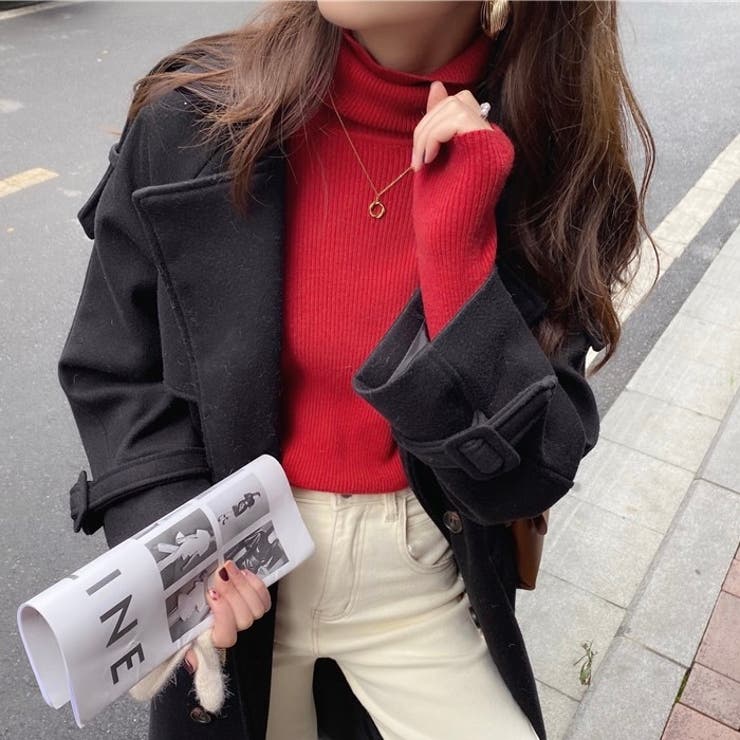 LADY LIKE 美シルエットハイゲージタートルニット トップス