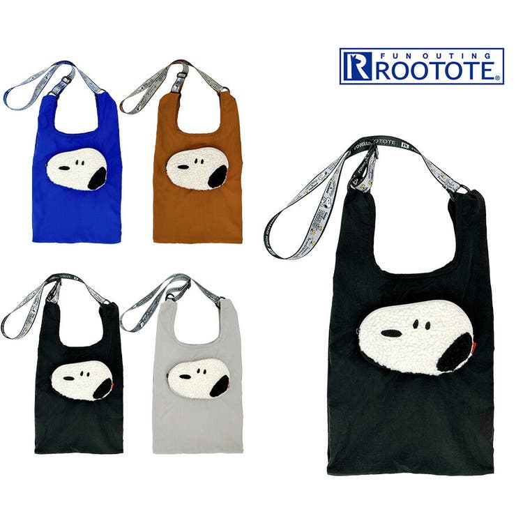 【10％OFFクーポン！11/27(木)1:59まで】Tasche Jack 【ROOTOTE】8458 IP.RS.Peanuts-0P エコバッグ 手持ち 斜め掛け スヌーピー かわいい レディース プレゼント ギフト ブラック バッグ・鞄