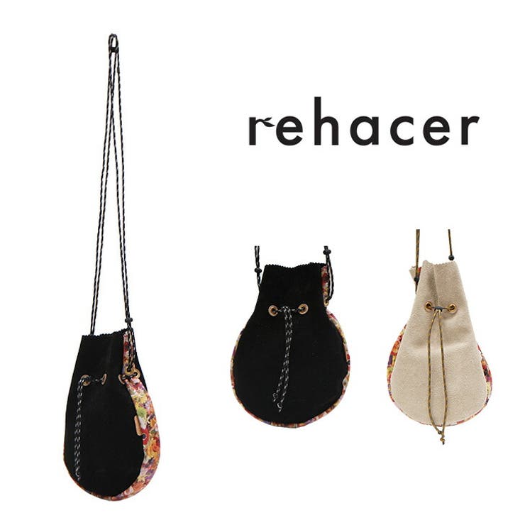 Tasche Jack rehacer レアセル ショルダーバッグ Re-08 斜め掛け ミニ 巾着 花柄 メンズ レディース おしゃれ 牛革スエード スエードレザー 高級 人気 正規品 プレゼント バッグ・鞄