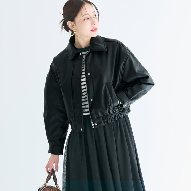 coca 中綿フェイクレザージャケット レディース アウター(コート・ジャケットなど)のサムネイル