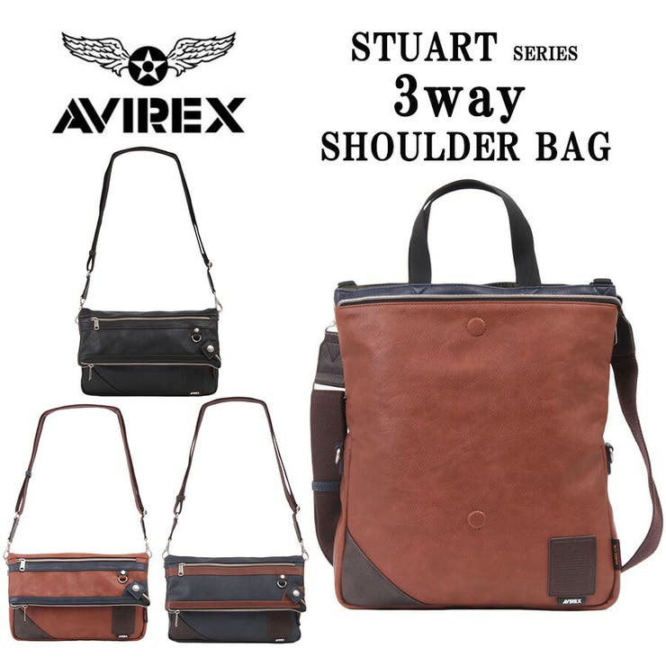 Tasche Jack AVIREX ax5003 スチュアート 3WAYショルダー 斜め掛け 鞄 カバン かばん バッグ 普段使い 使いやすい ミリタリー メンズ プレゼント ギフト ブラック 父の日 バッグ・鞄