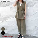 【8/11まで5%OFFクーポン】GORGE 麻調セットアップ スーツ