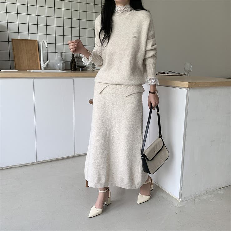 【10％OFFクーポン！11/27(木)1:59まで】Ulysses セータートップススカートセットアップ スーツ