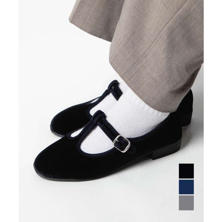 【10％OFFクーポン！11/27(木)1:59まで】U-STREAM 【正規品】 ジャヴァフレックス JAVERFLEX VELVET T-STRAP SHOES ベルベット Tストラップ シューズ 25-42508 フラットシューズ パンプス レディ