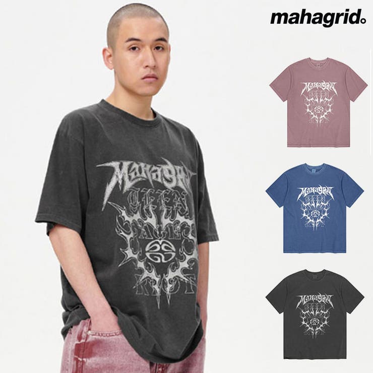 【10％OFFクーポン！12/11(木)1:59まで】DAESE TOKYO mahagrid マハグリッド フレームハートピグメントT FLAME HEART PIGMENT TEE/全3色 韓国ブランド 韓国ファッション Tシャツ 半袖Tシャツ 半袖