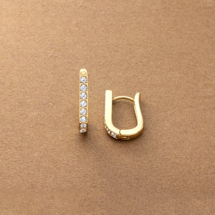 【10％OFFクーポン！11/27(木)1:59まで】CREAM-DOT ステンレス製 ピアス 金属アレルギー つけっぱなし サージカルステンレス レディース キャッチレス 中折れ 開閉式 ワンタッチ ビジューライン フープ 大人 ゴールド シルバー ア