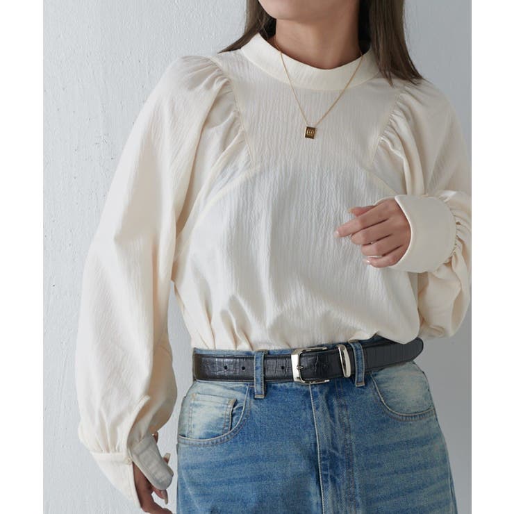 PAL GROUP OUTLET 【Lui's】スタンド衿ボリュームブラウス トップス